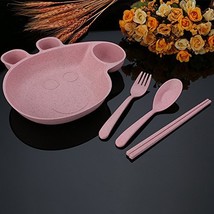 Cartoon Pig Plates Bowl Dishes Dinnerware Unbreakable Wheat Straw Eco Fr... - £10.92 GBP