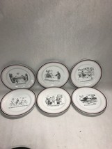 NEW YORK Cheese Plates 6 pcs. Custom round box Cartoon Restoration hardware - $49.49