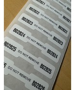 100-DOGBONE DUMB BELL ULTRA TAMPER EVIDENT SECURITY STICKERS SEALS-DO NO... - $8.90