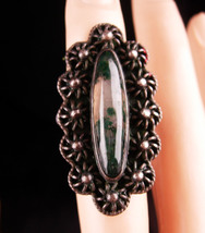 Vintage haunted picture agate ring - Ancient medieval design - large sterling se - £139.45 GBP