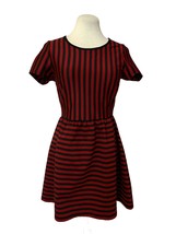 Forever 21 XXI Fit &amp; Flare Striped Dress, Size S, Short Sleeve, Red/Black - £10.25 GBP