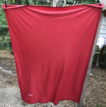 Vtg DELTA AIRLINES Cabin Flannel Lap Throw Blanket Red &amp; White Logo embroidered - £15.64 GBP