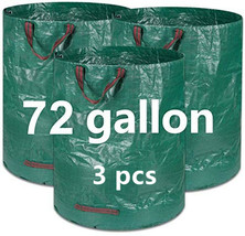 3 PCS 72 Gallon Garden Leaf Bags Reusable Yard Lawn Waste Bag - £19.70 GBP