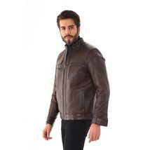 Vinci The Rossi Dark Brown Leather Men Jacket image 2