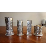 Lot of 4 Pillar Candle Holders Silver Finish 6.75&quot; 5.7&quot; 3.5&quot; Heavy Japan... - $710.37 MXN