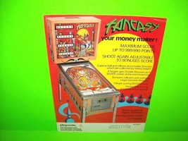 Playmatic FANTASY Original 1976 Arcade Game Pinball Machine Flyer RARE Spain - £50.13 GBP