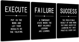 Canvas Painting Wall Art Success Quote Inspirational Wall Art Execute Failure - £35.16 GBP