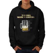 Wellcoda Glass Always Full Beer Mens Hoodie, Theory Casual Hooded Sweatshirt - £25.72 GBP+