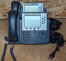 Lot of 2 Cisco IP 7900 7960 PoE VoIP Business Office Phone Handset CP-7960G - £23.77 GBP