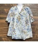 Alfred Dunner Hawaiian Shirt Women  20W Leaf Short Sleeve Floral Beach B... - $15.99 CAD