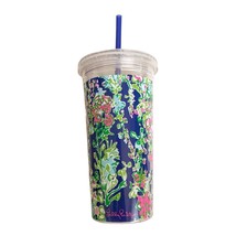 Lilly Pulitzer Southern Charm Floral 20 oz Acrylic Tumbler With Straw NWOT - £14.77 GBP