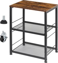 Side Tables Industrial End Table 3 Tier Sofa Side Table with Storage, Mobile - £38.94 GBP