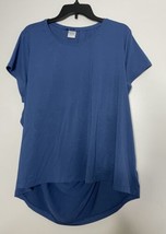 Athleta  Air Out Cinch Tee Sz 2X Cut Out Open Back Short Sleeve Blue Top - $19.99