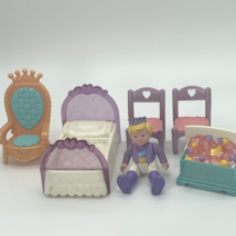 Fisher Price Vintage Castle Furniture Prince Throne Chairs Bed Treasure Chest - £19.48 GBP