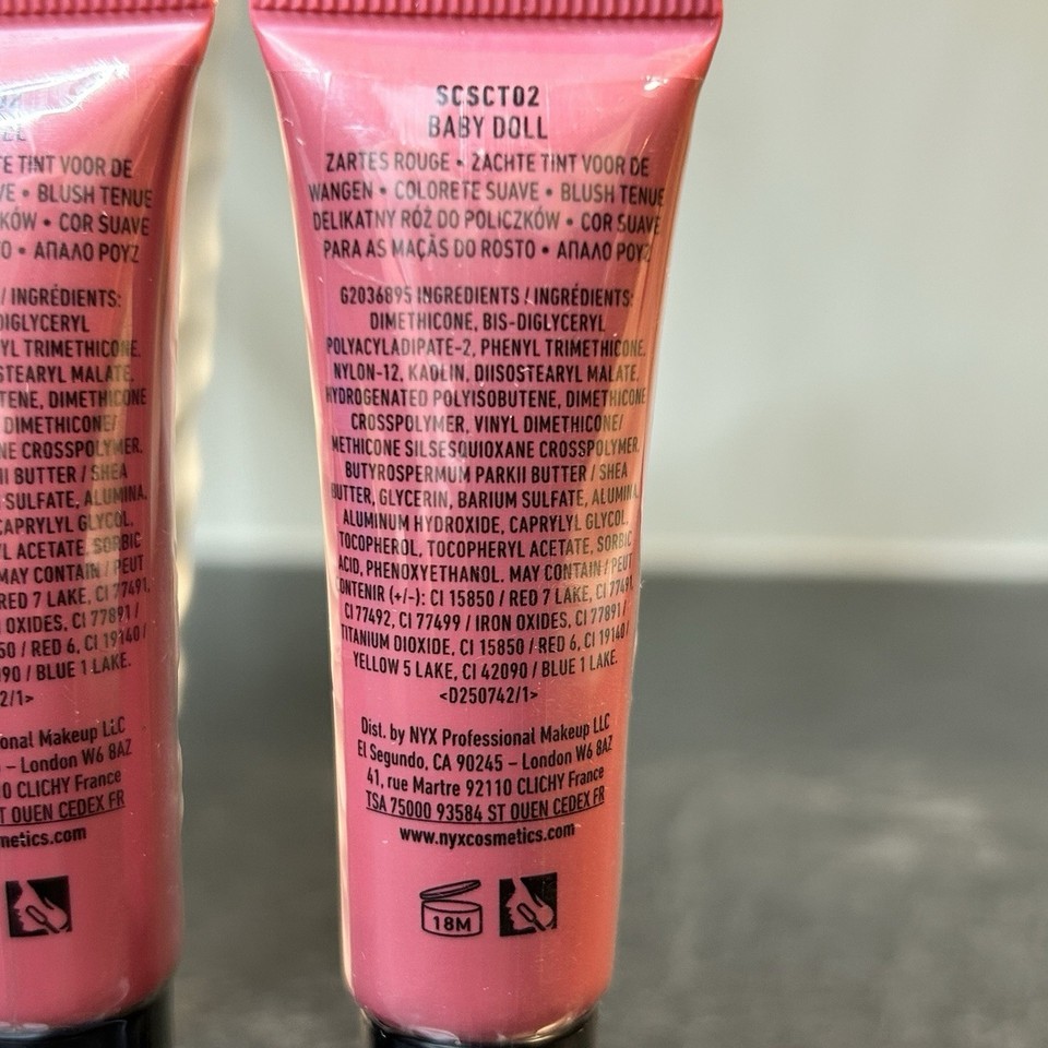2- NYX Sweet Cheeks BABY DOLL Soft Cheek Tint Blush Mousse .4oz Each Item image 3