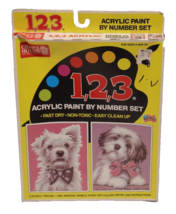 Paint By Numbers Set Kit Puppies #01235 Terrier Shitzshu Craft House 123 Vintage - $24.70