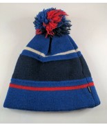Vintage Wool Hat Beanie Pom Pom Striped by Smiley Sparks Nevada Made In USA - $30.07 CAD