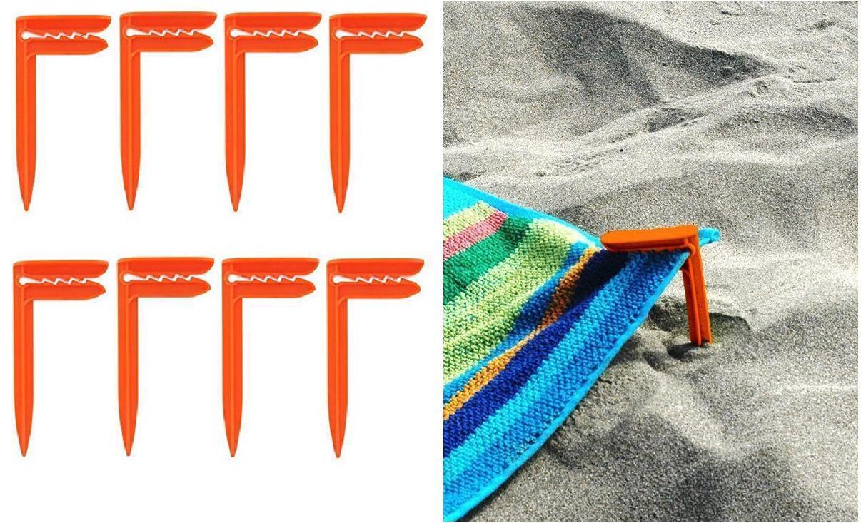 Beach Towel Fastener Clips Pegs Blanket Clips Anchors Tent Camping Yoga Mat - $7.91+