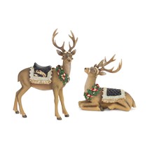 Deer (Set of 2) 10&quot;L x 9.5&quot;H, 11.5&quot;L x 15.75&quot;H Resin - £93.45 GBP