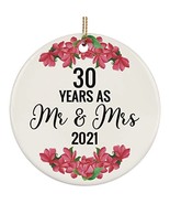 hdhshop24 30 Years As Mr &amp; Mrs Circle Ornament 3 inch 30th Wedding Anniv... - $19.75