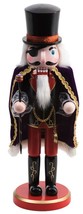 Wooden Christmas Nutcracker, 13&quot;, One Eyed White Male In Black &amp; Gold Cape, Tjm - £25.31 GBP