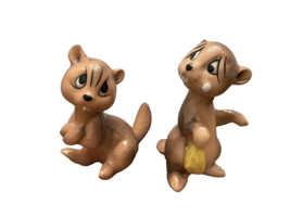 Salt Pepper Shakers Chipmunk Crying Sad 3 in Tall Vintage Made in Japan Ceramic - £18.50 GBP