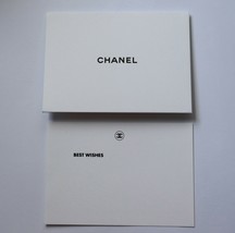 Authentic Chanel White Greeting Card &amp; Envelope &quot;Best Wishes&quot; Blank Gift Set - £6.35 GBP