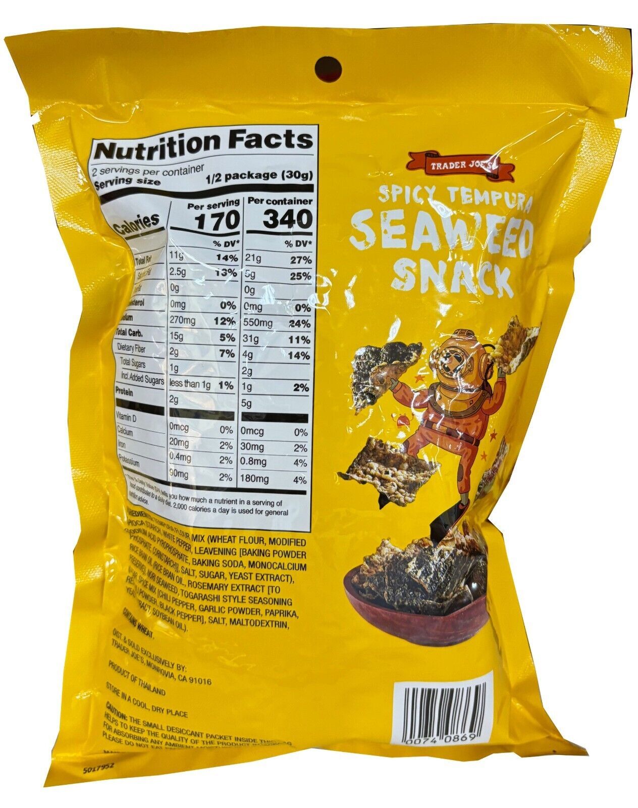 Trader Joe’s Spicy Tempura Seaweed Snacks Crispy with Tempura Batter