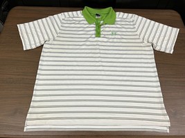 Under Armour Men’s Olive Green/Purple Striped Polo Shirt - 2XL - $7.99