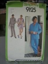 Simplicity 9125 Men's Pajamas Pattern - Size L (42-44) Waist 36-39 - $8.35