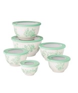 Pioneer Woman ~ 12-Piece Mixing Bowl Set w/Lids ~ Melamine ~ AGATHA GREEN - $75.00