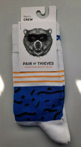 Pair of Thieves Men&#39;s Crew Socks Size 8-12 Multi Color White/Blue/Gold/Black - £4.14 GBP