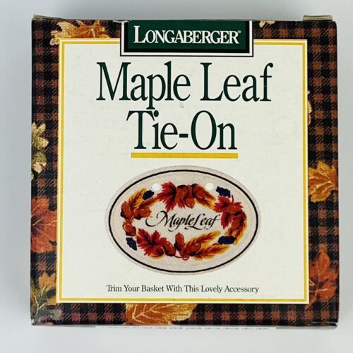 LONGABERGER Basket TIE-ON Maple Leaf SHADES OF AUTUMN Vintage 1996 New, USA Made - £9.90 GBP