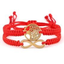 2pcs/set Red Black Life Tree Thread Bracelet Men Handwoven Braided Adjustable Ti - £14.22 GBP