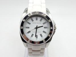 Anne Klein Watch Women Silver Tone White Dial Round Face New Battery 36mm - $19.99