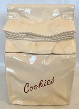 Paper Lunch Bag Ceramic Cookie Jar ~ Vintage ~ Cream Color - Retro Decor... - $24.94