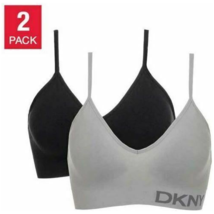 DKNY Womens Seamless Bralette, 2-Pack Size X-Large Color Black/Gray - £31.53 GBP