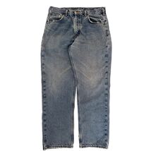 Carhartt B172 DST Flannel Lined Jeans 35x32 Distressed Workwear USA - $10.99