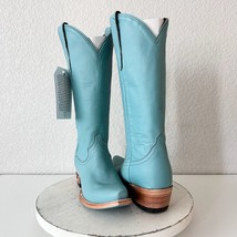 Lane EMMA JANE Turquoise Cowboy Boots Womens 5 Western Snip Toe 14&quot; Tall Shaft - $123.75