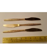 3 knives Vtg Carlyle Silver Golden Bouquet Gold Electroplate Used - £3.54 GBP