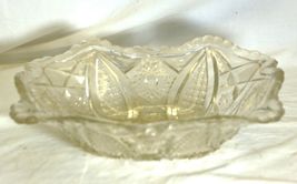 Fruit Bowl Centerpiece Clear Glass Scalloped Edges - $29.69