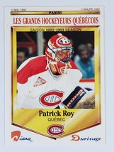 1992 - 1993 Patrick Roy Panini French Promotional Nhl Hockey Card Quebec Vintage - $16.99