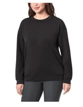 Mondetta Womens Sweatshirt Black Crewneck Stretch Pockets Fleece Active ... - $36.99