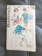 Vintage Butterick #9352 Girls Size 12 Pattern Sportswear Overblouse Pants Shorts - $14.24