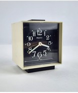 Mid Century Wedgefield Cube Wind-Up Alarm Clock W. Germany Black &amp; White... - £29.75 GBP