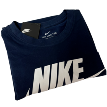 Nike Sportswear Mens Logo Swoosh T-Shirt Navy Blue/White DR0564-419 Medi... - $19.47