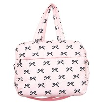 Black Pink Mini Coquette Bows Duffle Weekender Bag - £47.48 GBP