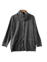 ROYAL ROBBINS Womens Sweatshirt Charcoal Gray Terry Cardigan Long Sleeve... - $16.31