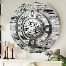 England Line Wall clock 36 inches with real moving gears Grey and White - £350.91 GBP