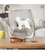 Standing Poodle Etched Glasses - Wine, Champagne, Pint Glasses, Shot Glass - $24.99+